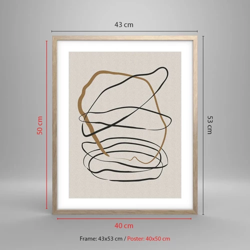 Een poster in een licht eiken lijst - Compositie – loopdans - 40x50 cm