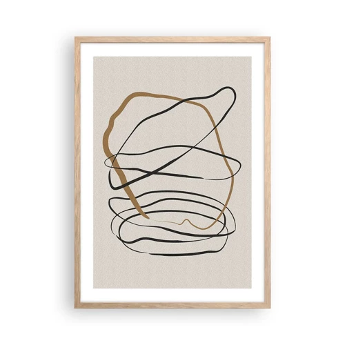 Een poster in een licht eiken lijst - Compositie – loopdans - 50x70 cm