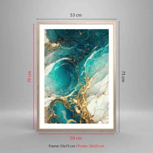 Een poster in een licht eiken lijst - Compositie met goudaders - 50x70 cm