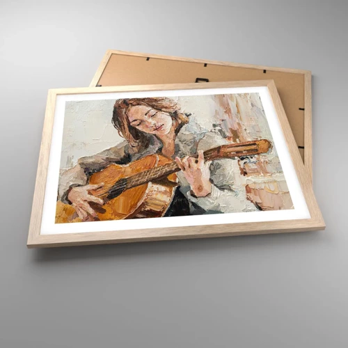 Een poster in een licht eiken lijst - Concerto voor gitaar en een meisjeshart - 50x40 cm