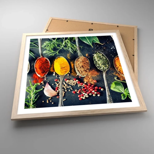 Een poster in een licht eiken lijst - Culinaire magie - 50x50 cm