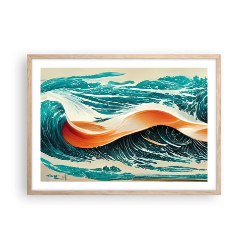 Een poster in een licht eiken lijst - De droom van elke surfer - 70x50 cm