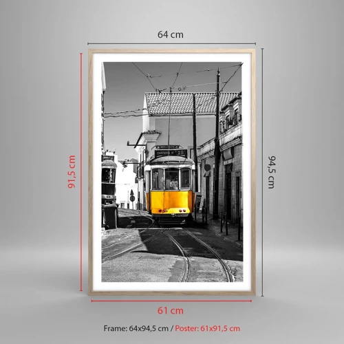 Een poster in een licht eiken lijst - De geest van Lissabon - 61x91 cm