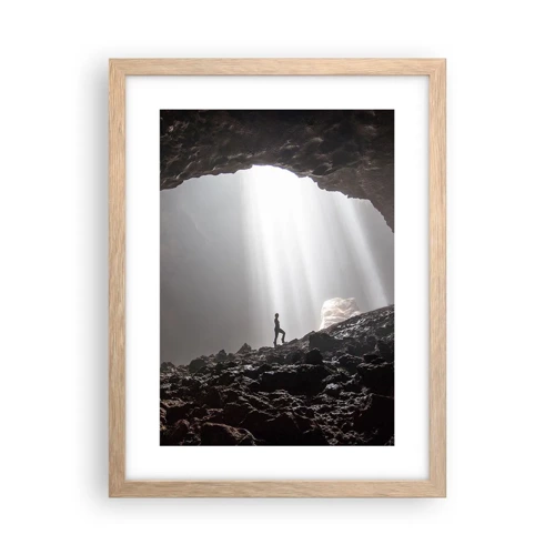 Een poster in een licht eiken lijst - De lichtgevende grot - 30x40 cm