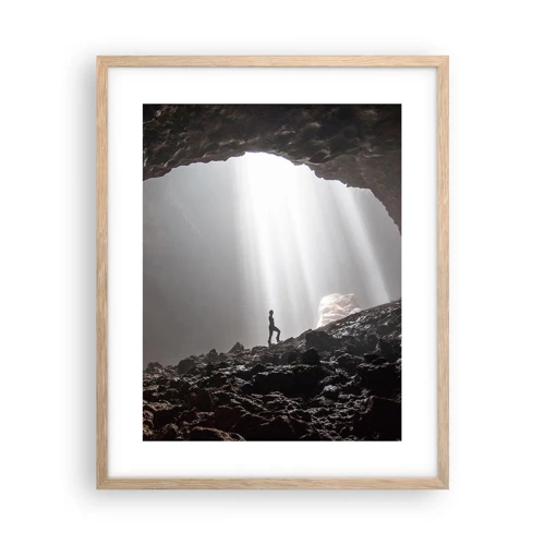 Een poster in een licht eiken lijst - De lichtgevende grot - 40x50 cm
