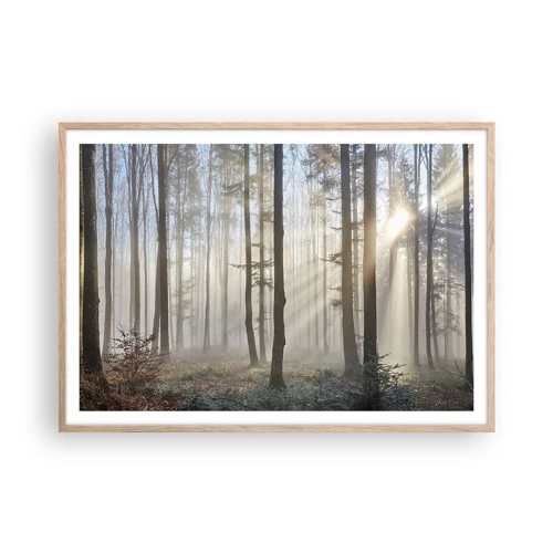 Een poster in een licht eiken lijst - De mist werd ook wakker - 100x70 cm