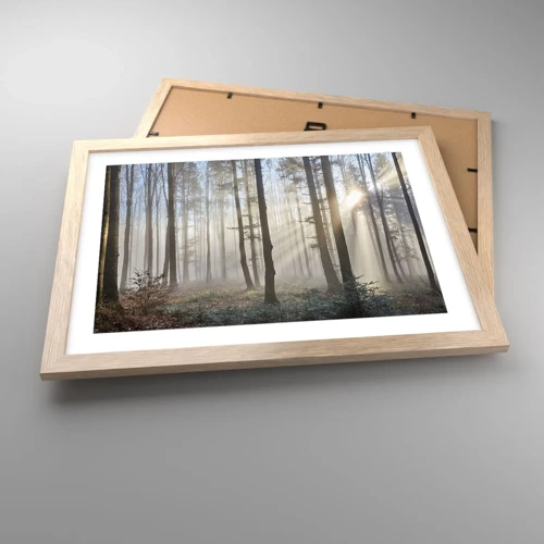 Een poster in een licht eiken lijst - De mist werd ook wakker - 40x30 cm