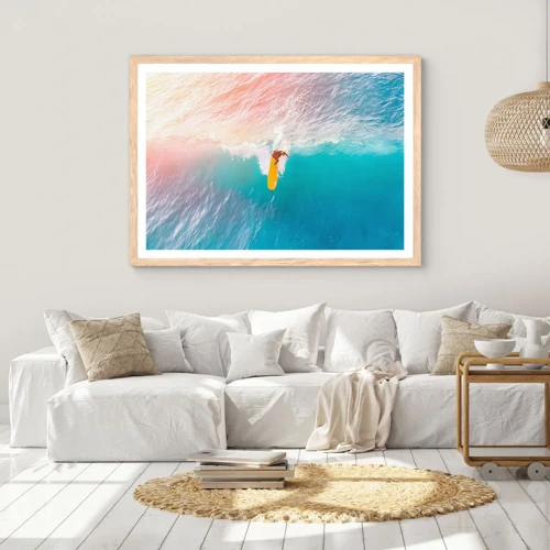 Een poster in een licht eiken lijst - De oceaanruiter - 100x70 cm