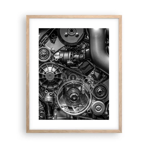 Een poster in een licht eiken lijst - De poëzie van mechanica - 40x50 cm