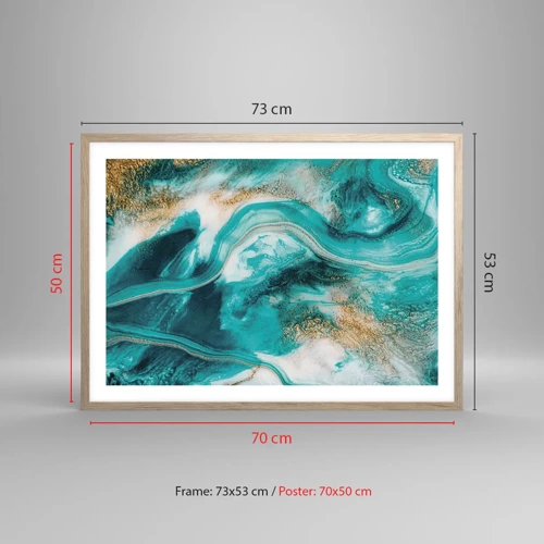 Een poster in een licht eiken lijst - De rivier van goud - 70x50 cm