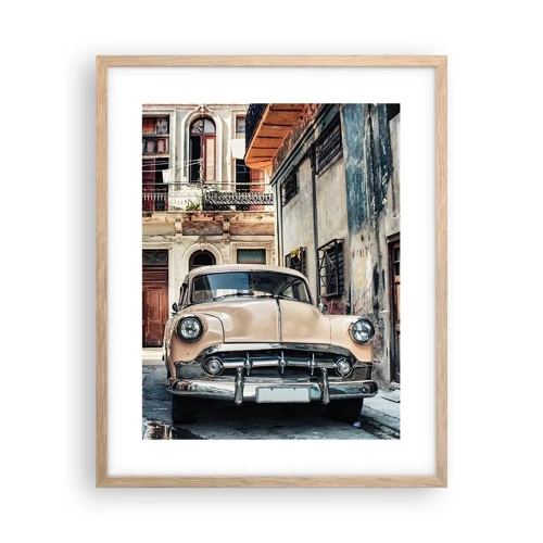 Een poster in een licht eiken lijst - De siësta in Havana - 40x50 cm