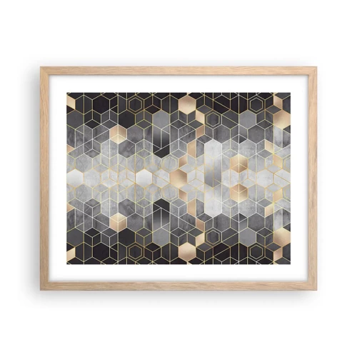 Een poster in een licht eiken lijst - Diamant samenstelling - 50x40 cm