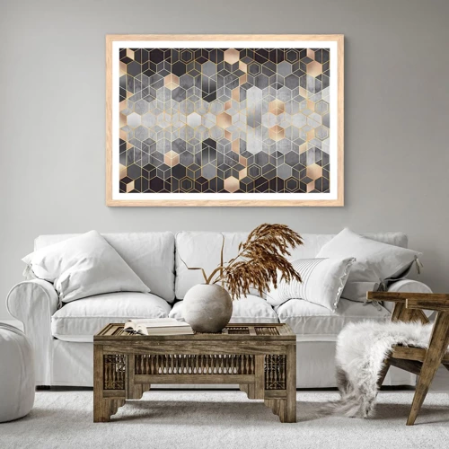 Een poster in een licht eiken lijst - Diamant samenstelling - 50x40 cm