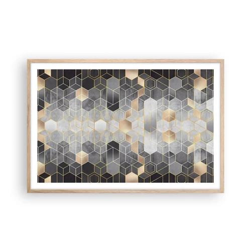 Een poster in een licht eiken lijst - Diamant samenstelling - 91x61 cm