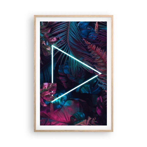 Een poster in een licht eiken lijst - Disco-achtige tuin - 61x91 cm