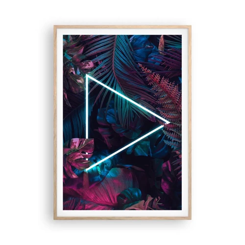 Een poster in een licht eiken lijst - Disco-achtige tuin - 70x100 cm