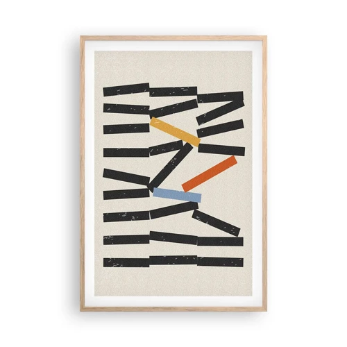 Een poster in een licht eiken lijst - Domino – compositie - 61x91 cm