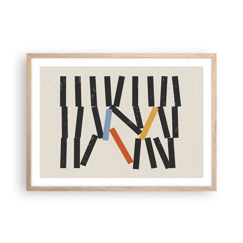 Een poster in een licht eiken lijst - Domino – compositie - 70x50 cm