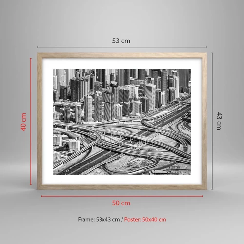 Een poster in een licht eiken lijst - Dubai - de onmogelijke stad - 50x40 cm