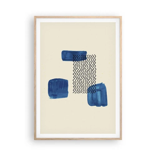 Een poster in een licht eiken lijst - Een abstract kwartet - 70x100 cm