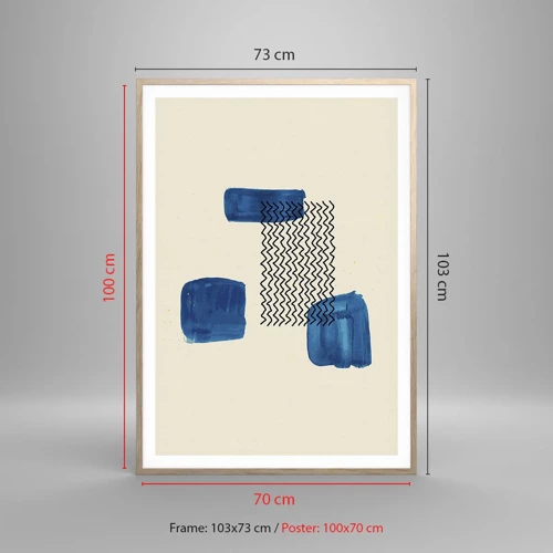 Een poster in een licht eiken lijst - Een abstract kwartet - 70x100 cm