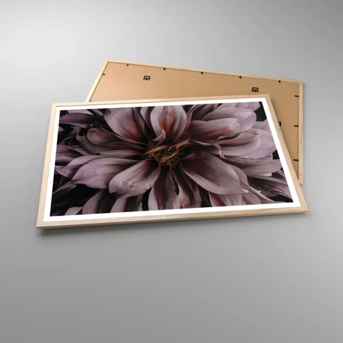 Een poster in een licht eiken lijst - Een bloemenhart - 91x61 cm