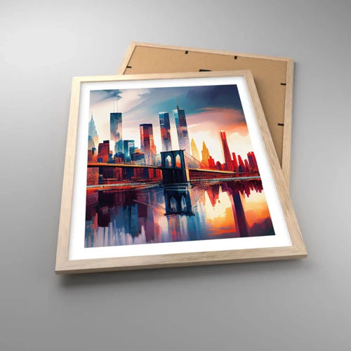 Een poster in een licht eiken lijst - Een droomachtig New York - 40x50 cm