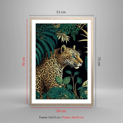 Een poster in een licht eiken lijst - Een gastheer in de jungle - 50x70 cm