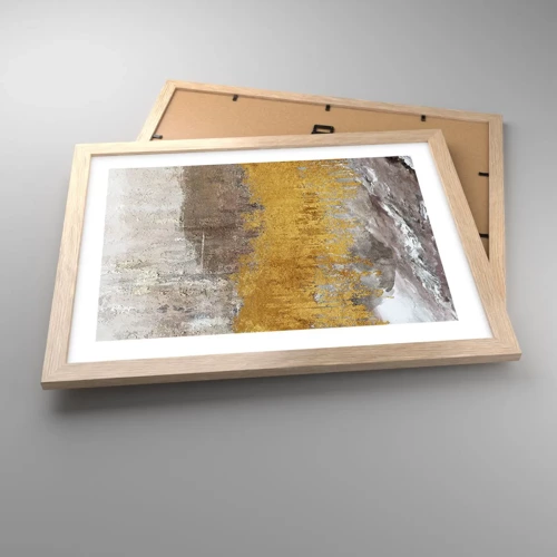 Een poster in een licht eiken lijst - Een gouden explosie - 40x30 cm