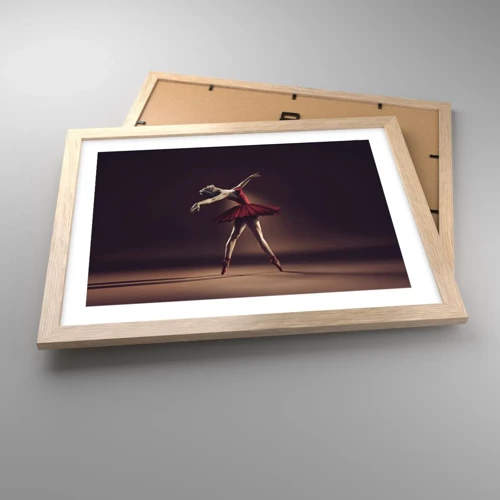 Een poster in een licht eiken lijst - Een prima ballerina - 40x30 cm