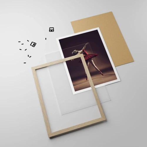 Een poster in een licht eiken lijst - Een prima ballerina - 61x91 cm