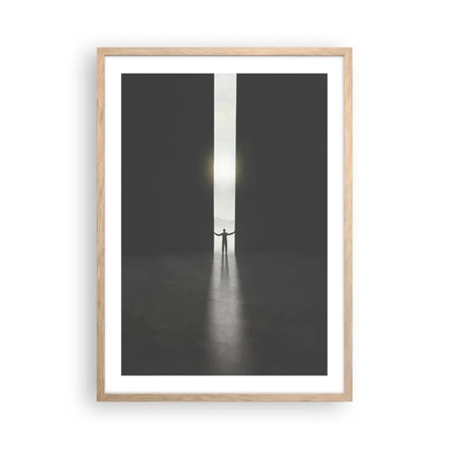 Een poster in een licht eiken lijst - Een stap naar een mooie toekomst - 50x70 cm