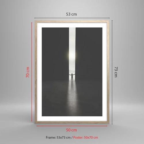 Een poster in een licht eiken lijst - Een stap naar een mooie toekomst - 50x70 cm