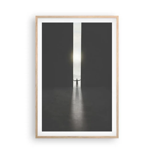 Een poster in een licht eiken lijst - Een stap naar een mooie toekomst - 61x91 cm