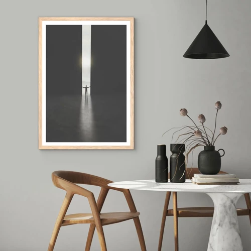 Een poster in een licht eiken lijst - Een stap naar een mooie toekomst - 61x91 cm