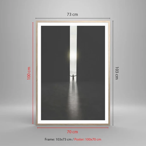 Een poster in een licht eiken lijst - Een stap naar een mooie toekomst - 70x100 cm