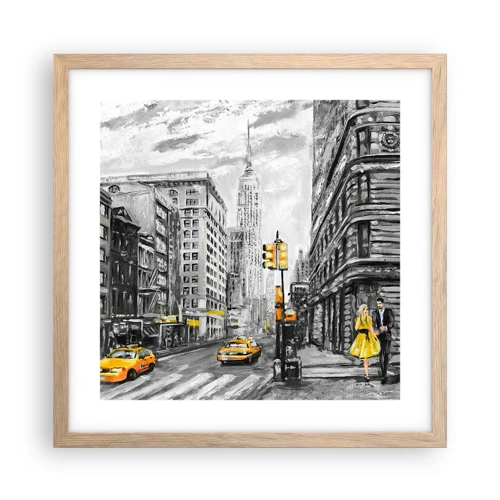 Een poster in een licht eiken lijst - Een verhaal uit New York - 40x40 cm