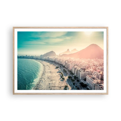 Een poster in een licht eiken lijst - Eeuwige vakantie in Rio - 100x70 cm