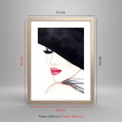 Een poster in een licht eiken lijst - Elegantie en sensualiteit - 30x40 cm