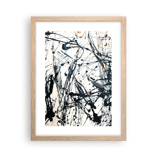 Een poster in een licht eiken lijst - Expressionistische abstractie - 30x40 cm