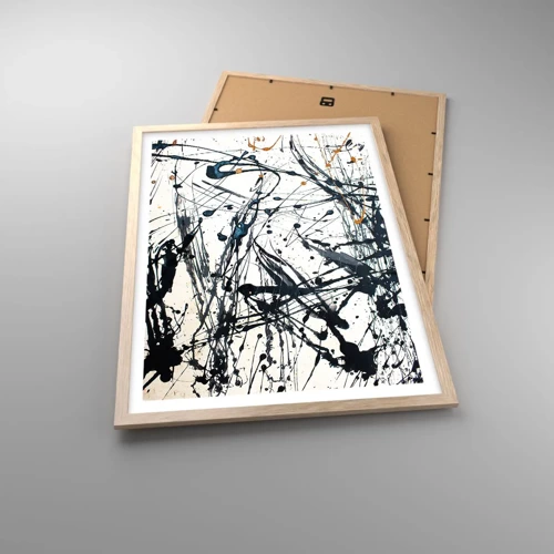 Een poster in een licht eiken lijst - Expressionistische abstractie - 50x70 cm