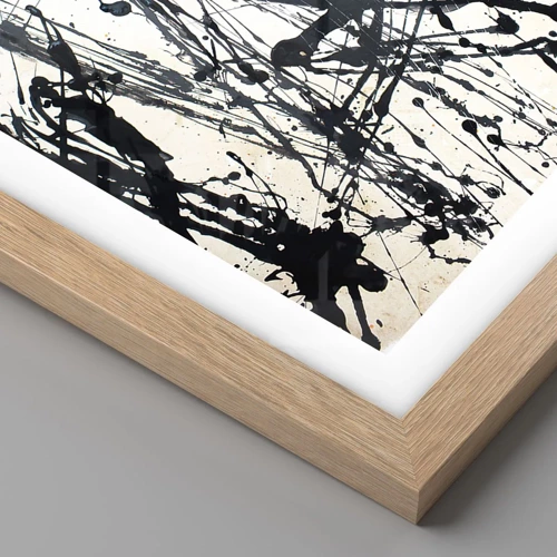 Een poster in een licht eiken lijst - Expressionistische abstractie - 50x70 cm