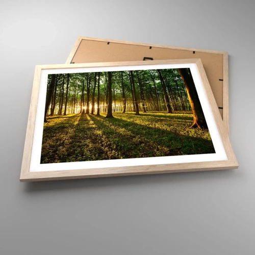 Een poster in een licht eiken lijst - Foto van de hele lente - 50x40 cm