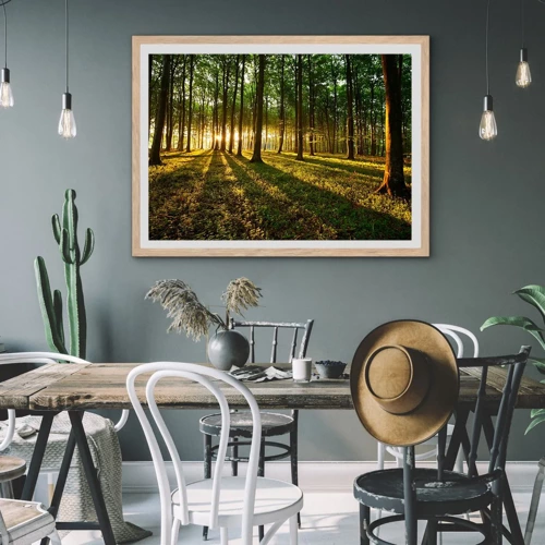 Een poster in een licht eiken lijst - Foto van de hele lente - 50x40 cm