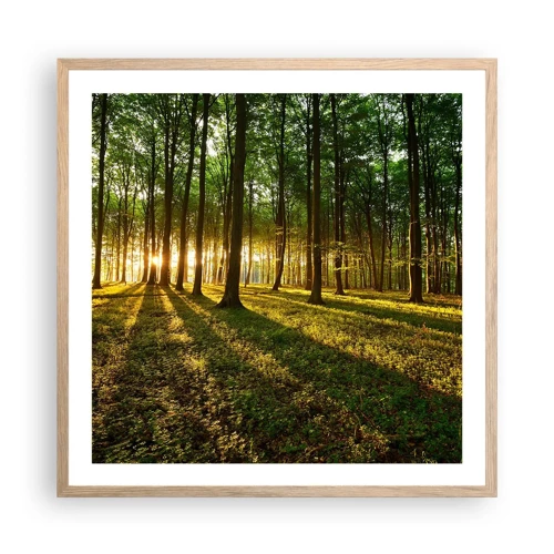 Een poster in een licht eiken lijst - Foto van de hele lente - 60x60 cm