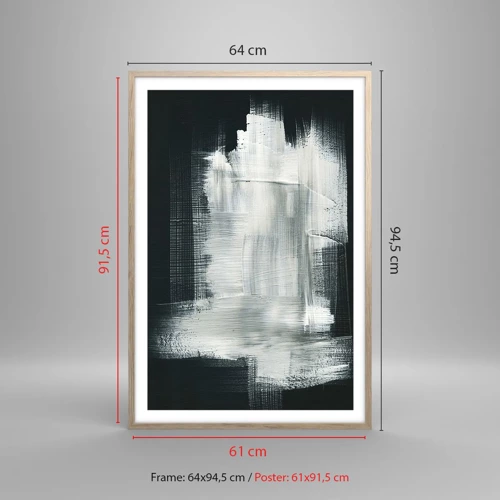 Een poster in een licht eiken lijst - Geweven van verticaal en horizontaal - 61x91 cm