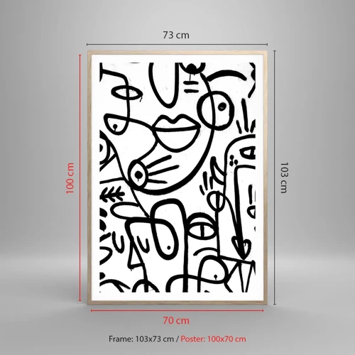 Een poster in een licht eiken lijst - Gezichten en luchtspiegelingen - 70x100 cm