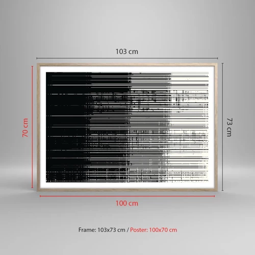 Een poster in een licht eiken lijst - Golven en vibraties - 100x70 cm