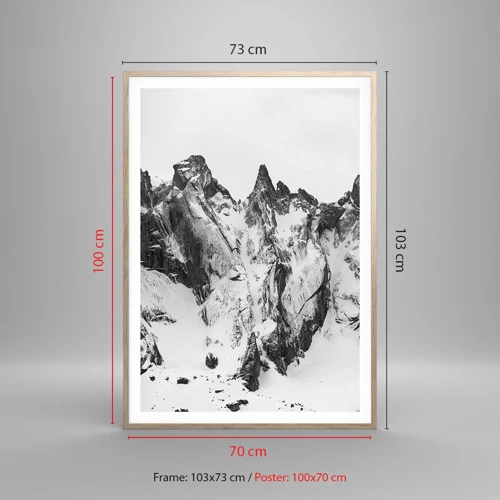 Een poster in een licht eiken lijst - Granieten gevaarlijke nok - 70x100 cm