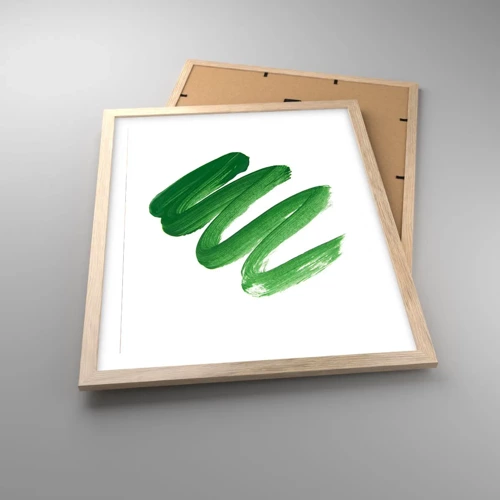 Een poster in een licht eiken lijst - Groene grap - 40x50 cm